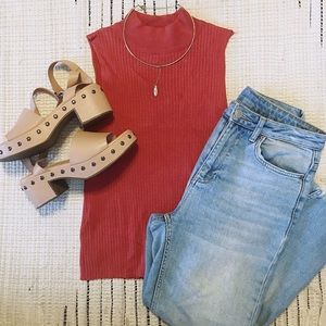 RUE 21 "ribbed mock neck tank"